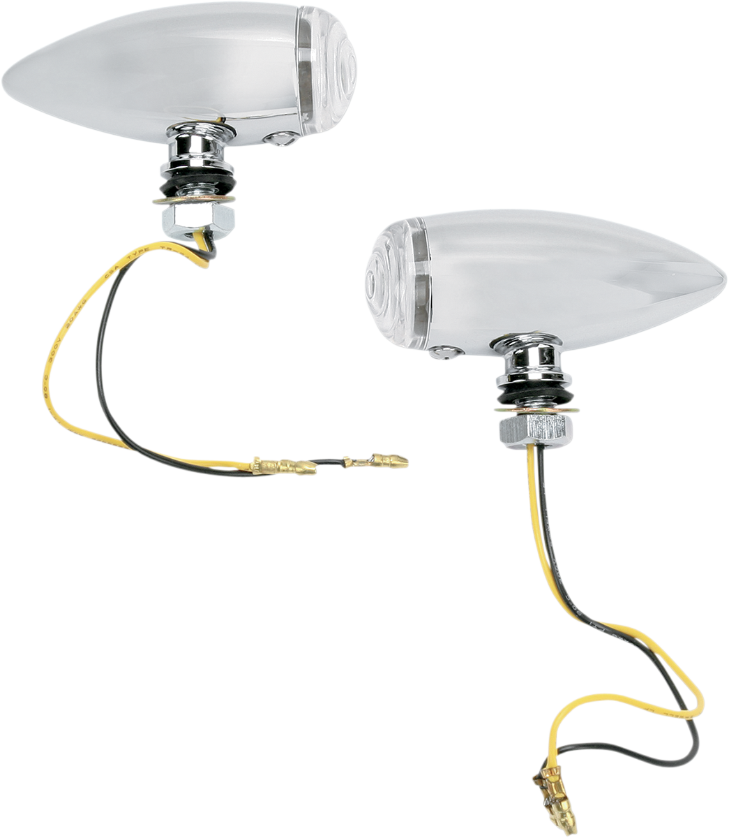 DRAG SPECIALTIES Bullet Marker Lights LED Clear Lens Chrome 20-6589SCLED