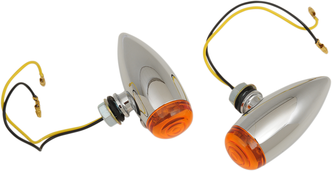 DRAG SPECIALTIES, DRAG SPECIALTIES Bullet Marker Lights LED Amber Lens Chrome 20-6589SALED
