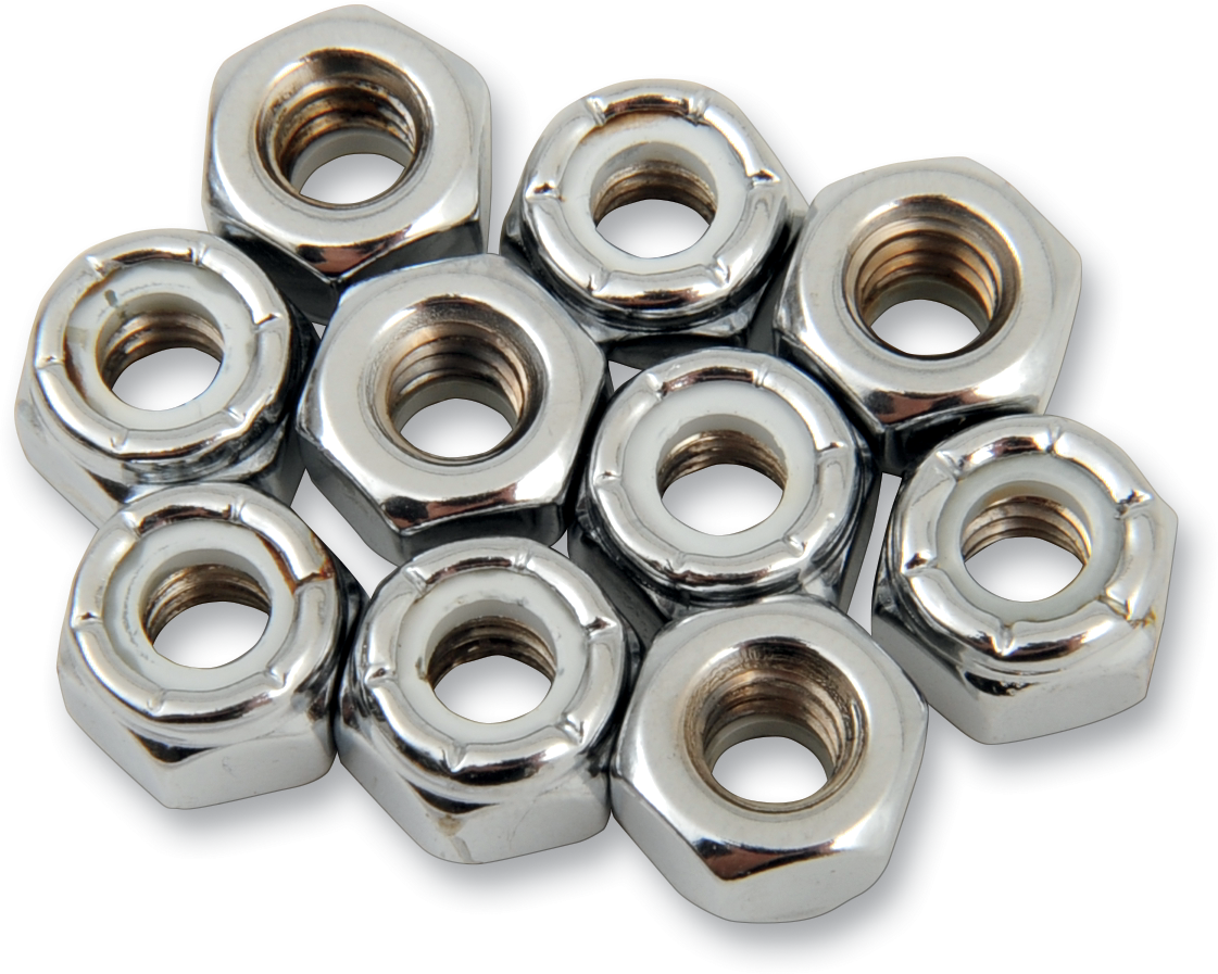 DRAG SPECIALTIES, DRAG SPECIALTIES Nylon Chrome Insert Nuts - 1/4"-20 MPB273