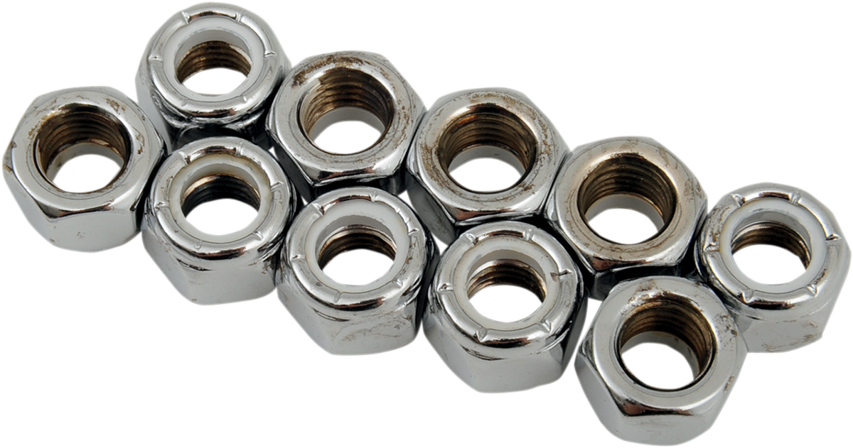 DRAG SPECIALTIES, DRAG SPECIALTIES Nylon Chrome Insert Nuts - 5/16"-24, Part Number MPB276