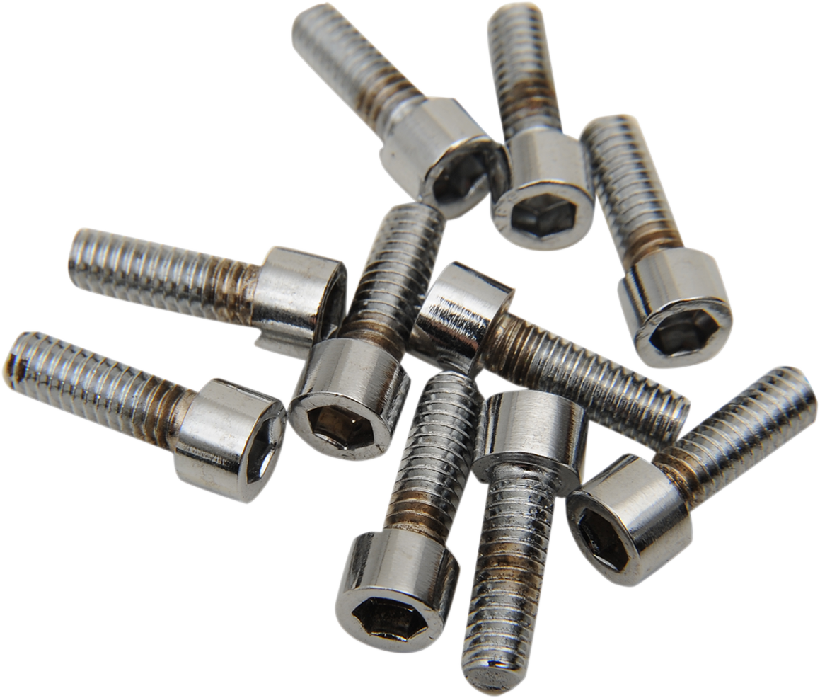 DRAG SPECIALTIES MPB189S Replacement Socket-Head Bolts Pack, #8-32 x 1/2 inch, Coarse & Fine Thread