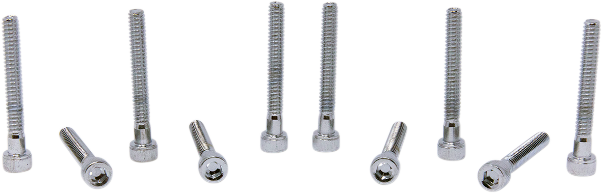 DRAG SPECIALTIES MPB197 Replacement Socket-Head Bolts - 10 Pack, Knurled Coarse Thread, #10-24 x 1-1/2 inch