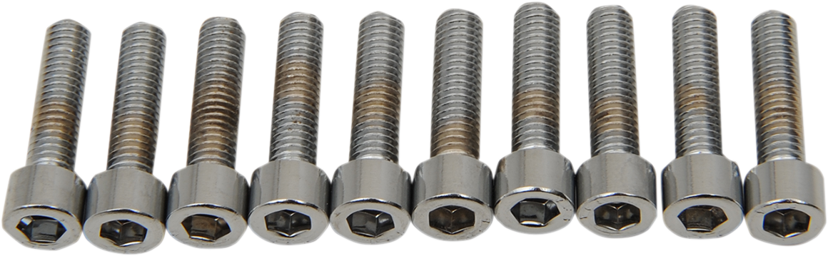 DRAG SPECIALTIES MPB203S Replacement Socket-Head Bolts - 10 Pack, #10-32 x 7/8" Fine/Coarse Thread