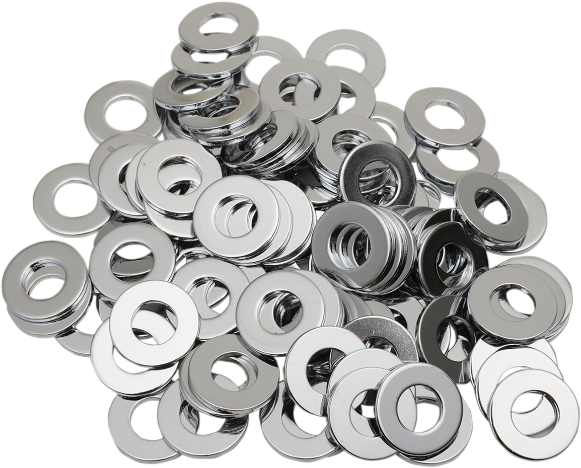 Drag Specialties Flat Washers - 3/8 inch Chrome - Part No. MPB176