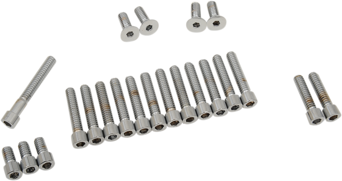 DRAG SPECIALTIES MK136S Bolt Set for Harley-Davidson Cam, Primary, Inspection & Derby Cover - Smooth Finish