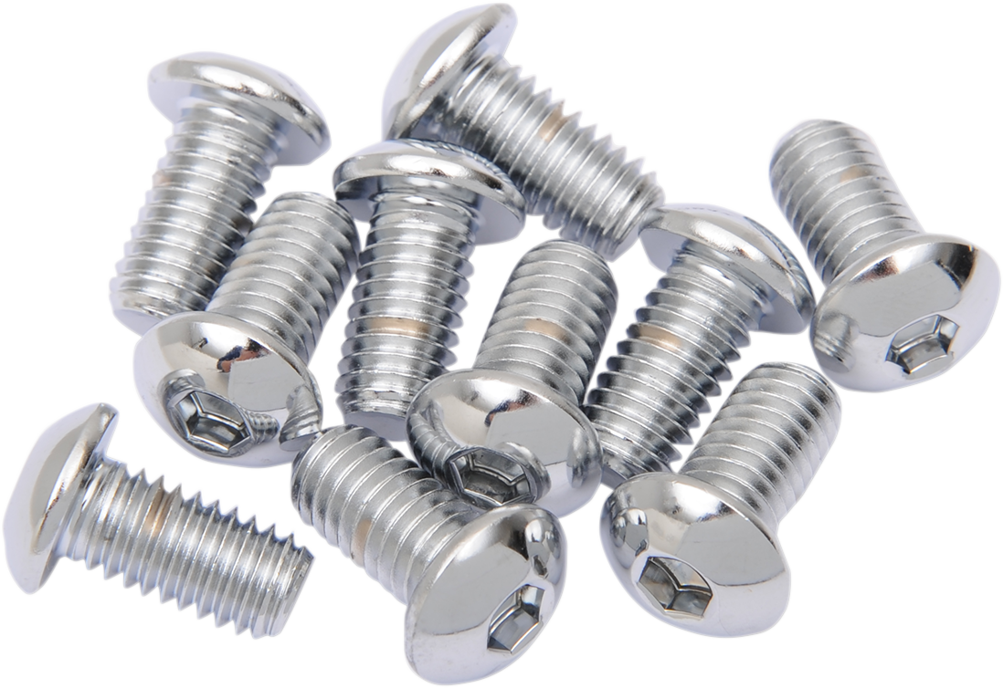 Drag Specialties MPB270 Button Head Replacement Bolts – 3/8"-16 x 1" – 10 Pack