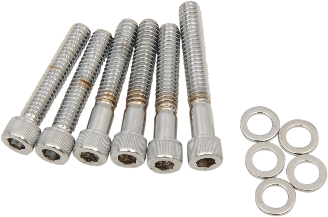 DRAG SPECIALTIES MK212 Chrome Knurled Cam Cover Bolt Kit for Harley-Davidson '87-'92