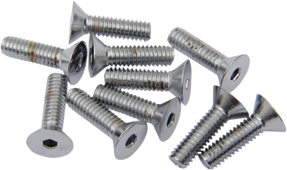 Drag Specialties MPB363 Chrome Flat-Head Bolts 8-32 x 1/2" for Motorcycle Repairs