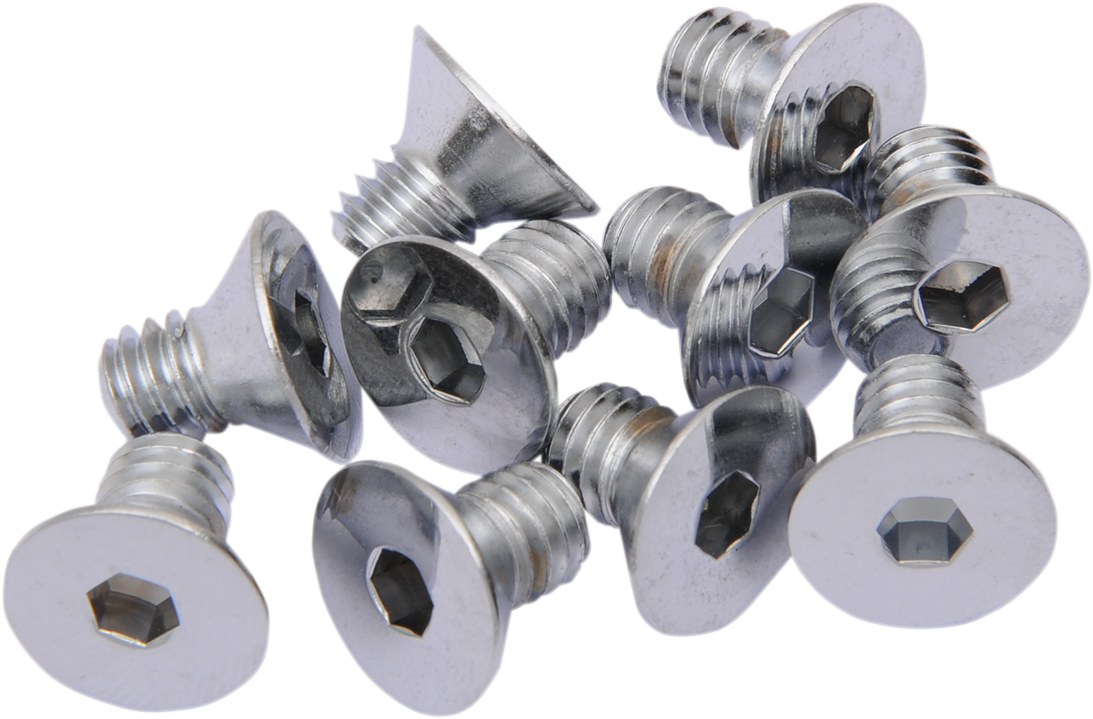 Drag Specialties MPB576 Chrome Flat-Head Bolts for Motorcycle Repairs