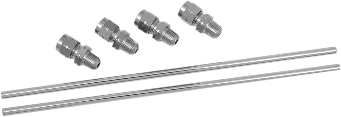DRAG SPECIALTIES Chrome Rocker Oil Line Set for Harley Sportster 70386