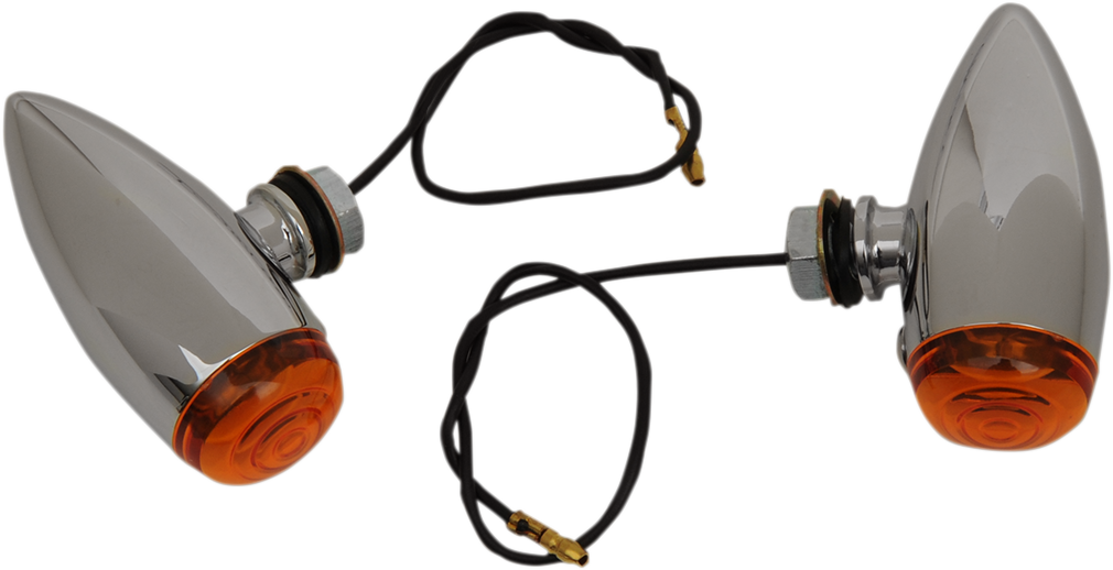 DRAG SPECIALTIES, Drag Specialties Bullet Marker Lights LED Amber Lens in Chrome (Part #20-6589SA-BC202)