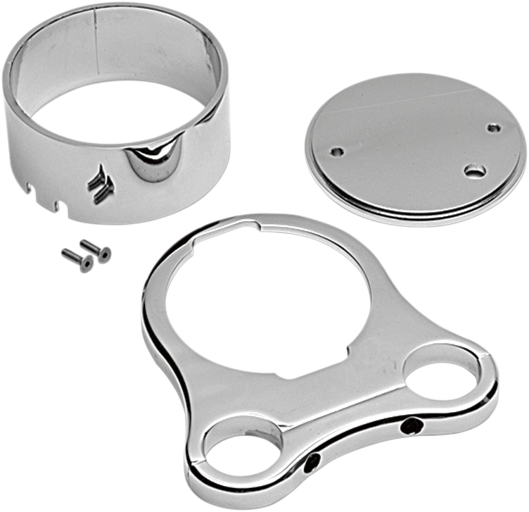 Drag Specialties 1.25-inch T-Bar Single Gauge Mount in Chrome - Compatible with 2000-2022 OEM Style Gauges (Part #373864)