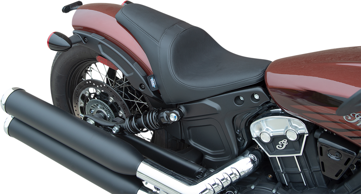 DRAG SPECIALTIES SEATS, Drag Specialties 3/4 Solo Seat for 2018-2022 Scout Bobber - Black, Smooth Finish - Part #0810-2254