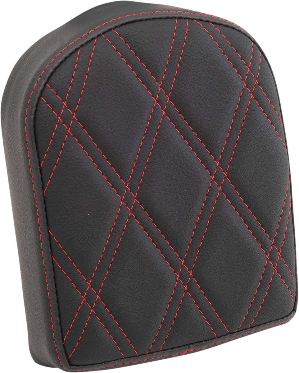 DRAG SPECIALTIES SEATS, Drag Specialties Seats Double Diamond Red Sissy Bar Pad - Short, Part #0822-0445