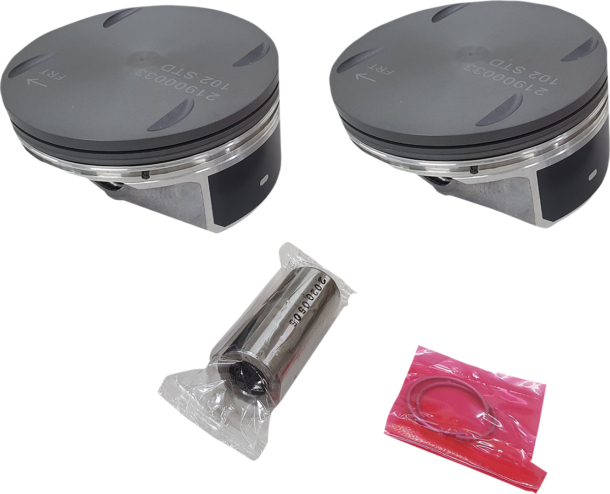 DRAG SPECIALTIES, Drag Specialties M8 Piston Kit - 4.000" +0.005" for 114" Motor, Part #21900048-005