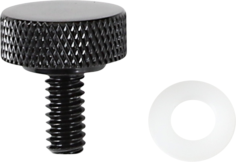 DRAG SPECIALTIES, DRAG SPECIALTIES Seat Knob with 1/4"-20 Thread, Smooth Top, Black Finish - Part 370283