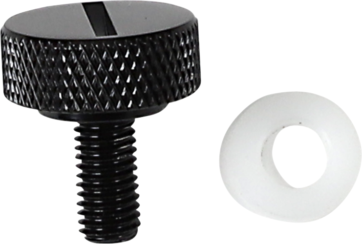 DRAG SPECIALTIES, DRAG SPECIALTIES 370296 Black Slotted Seat Knob with 1/4"-20 Thread