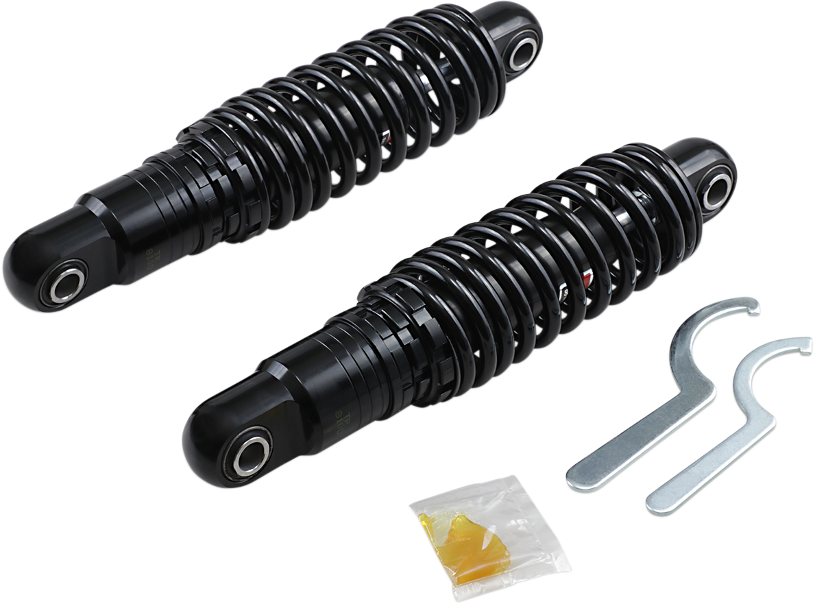 DRAG SPECIALTIES SHOCKS, DRAG SPECIALTIES SHOCKS Premium Ride-Height Adjustable Shocks - 11" - Heavy Duty - Black C16-0160HB