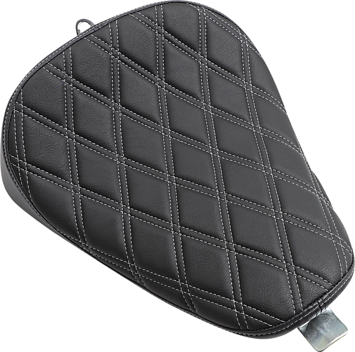 DRAG SPECIALTIES SEATS, Drag Specialties Seats Bobber Solo Seat - Double Diamond Silver Stitch for 2010-2022 Harley-Davidson XL Models - Part 0804-0740