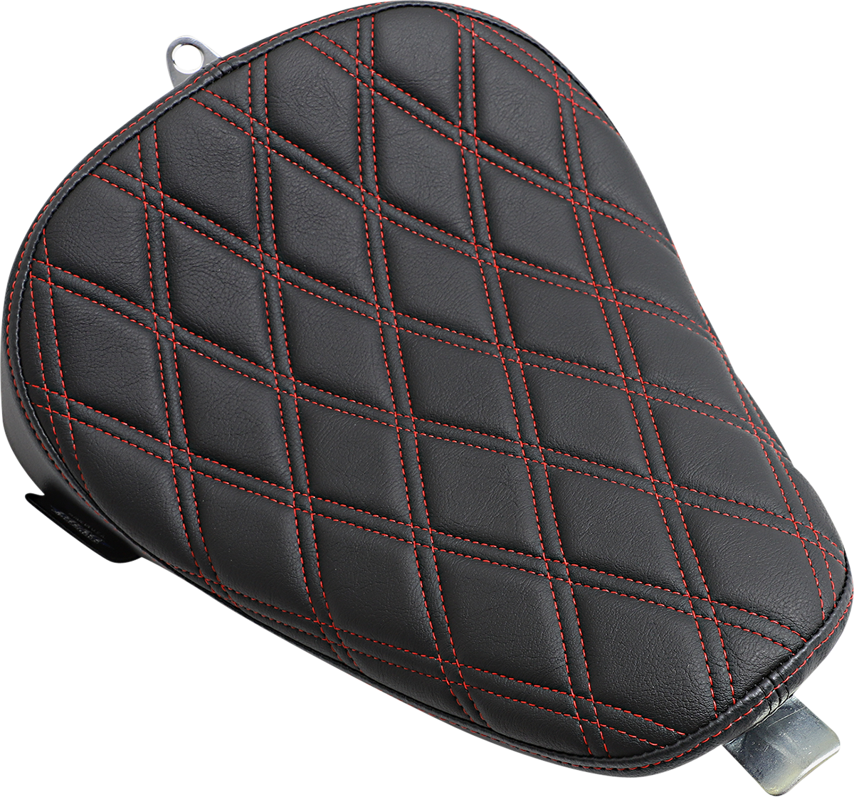 DRAG SPECIALTIES SEATS, Drag Specialties Seats Bobber Solo Seat - Double Diamond - Red Stitch for Harley XL 2010-2022 (Part #0804-0741)