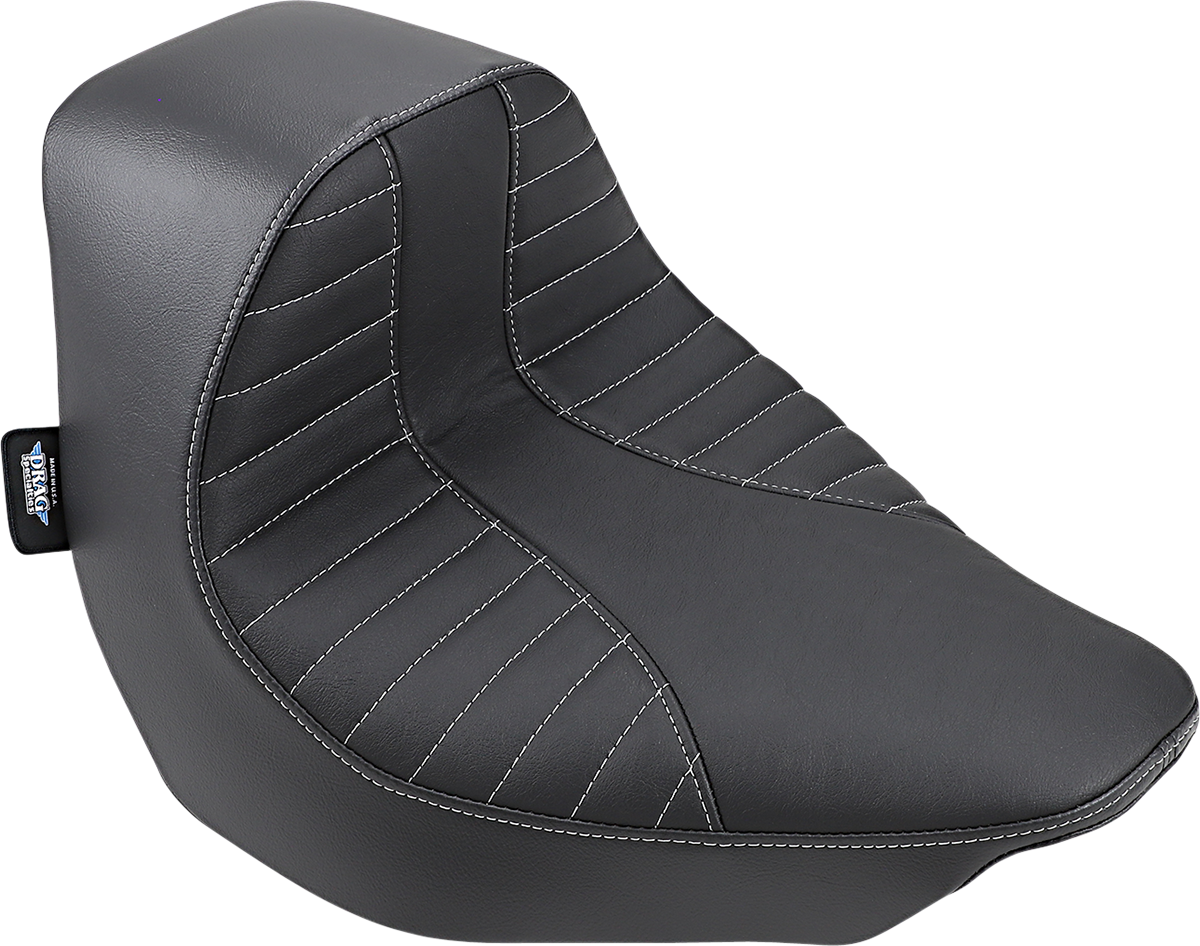 DRAG SPECIALTIES SEATS, DRAG SPECIALTIES SEATS EZ-Solo Seat with Scorpion Stitch - Silver Thread Vinyl for FLFB/S '18-'22 | Part 0802-1186