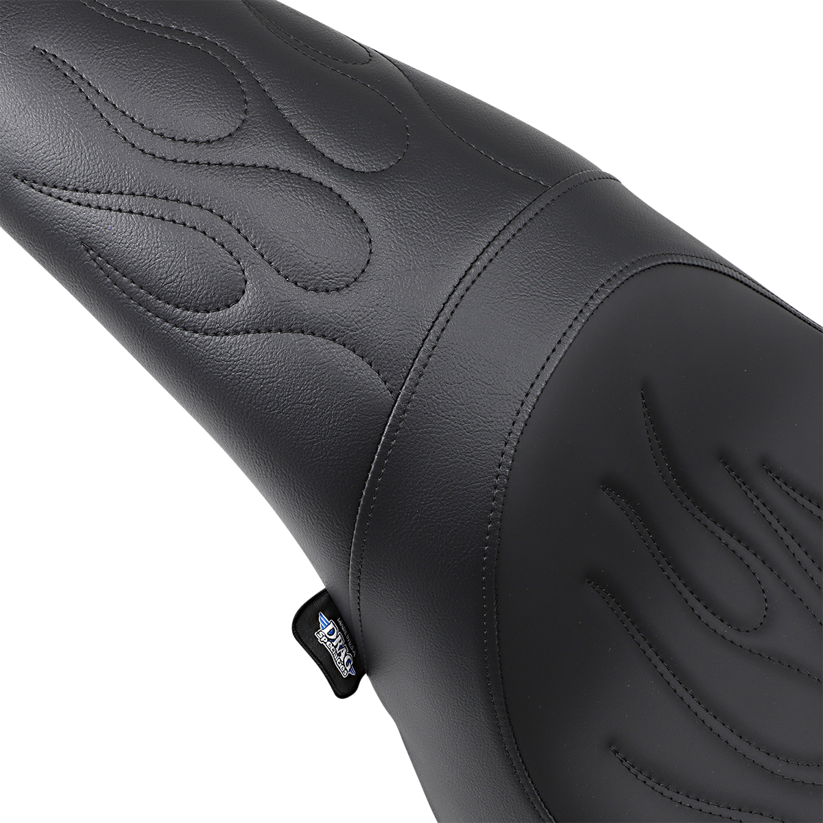 DRAG SPECIALTIES SEATS, DRAG SPECIALTIES SEATS Predator Seat - Black Flame Stitched for FL/FX 2006-2017 - Part 0802-0393