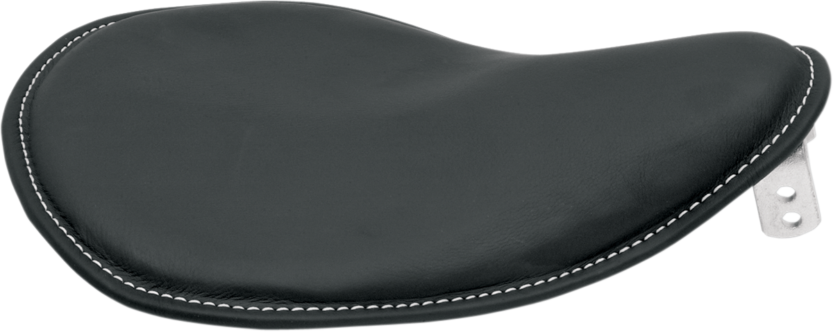 DRAG SPECIALTIES SEATS, DRAG SPECIALTIES SEATS Spring Solo Low-Profile Seat - Small Black Leather with White Stitching, Part 0806-0028