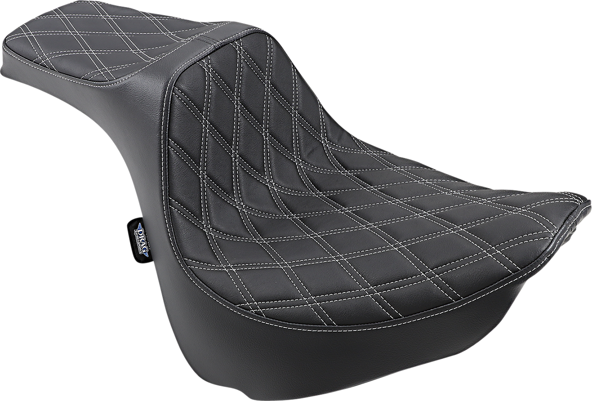 DRAG SPECIALTIES SEATS, DRAG SPECIALTIES SEATS Predator III Seat with Double Diamond Silver Stitching for FXFB/S '18-'23 - Part Number 0802-1073