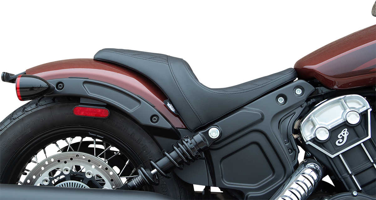 DRAG SPECIALTIES SEATS, Drag Specialties 3/4 Solo Seat for 2018-2022 Scout Bobber - Black Diamond Stitch