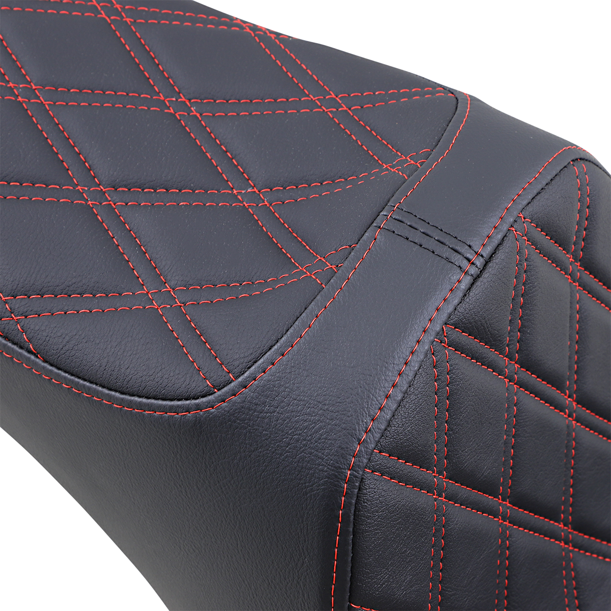 DRAG SPECIALTIES SEATS, Drag Specialties Seats Predator III 2-Up Seat for Harley Softail 2006-2017 with Red Stitching