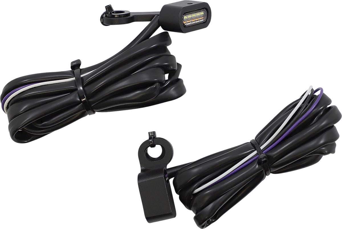 DRAG SPECIALTIES L22-0231DMBE Marker Lights with White Daytime Running Lights and Amber Turn Signals for Motorcycles