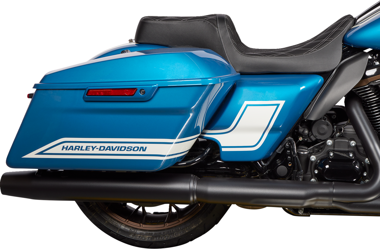 DRAG SPECIALTIES SEATS, DRAG SPECIALTIES SEATS Predator 1Up Seat with Vinyl Cover and Double Diamond Silver Stitch for Harley FLH 2008-2023, Part #08011489
