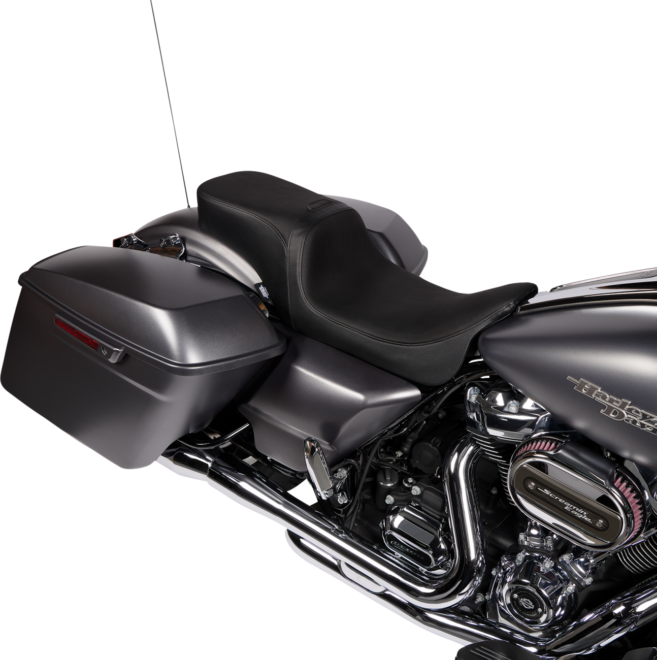 DRAG SPECIALTIES SEATS, DRAG SPECIALTIES SEATS Predator 2-Up Seat - Vinyl - Smooth - Fits FLH/FLTR 2008-2024, Part #0801-1499