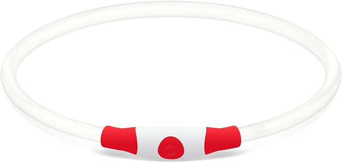 Led Dog Collar, BSEEN USB Rechargeable Flash Dog Necklace Light, Pet Safety Collar Makes Your Beloved Dogs Be Seen at Night for Small Medium Large Dogs(Red)