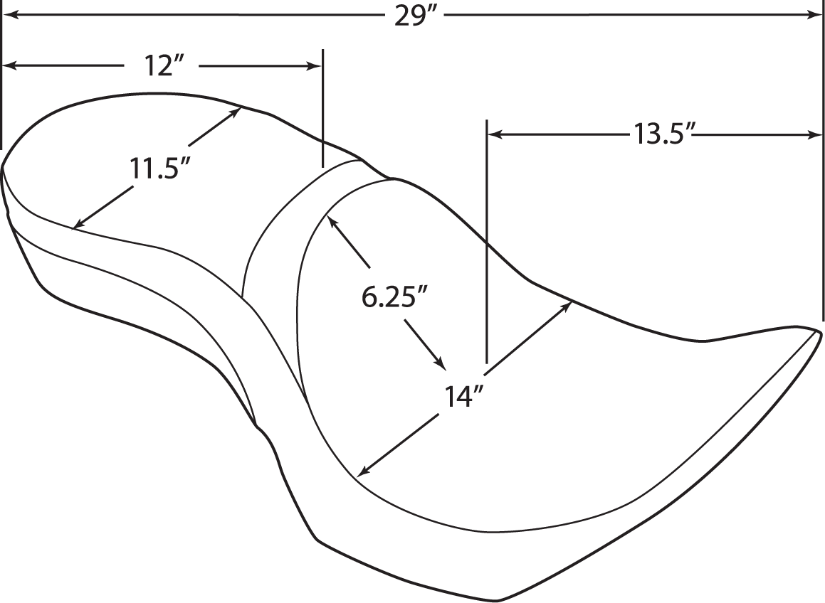 DRAG SPECIALTIES SEATS, Drag Specialties Seats Low Profile Seat with Driver's Backrest - Jackpot Part 0810-1577