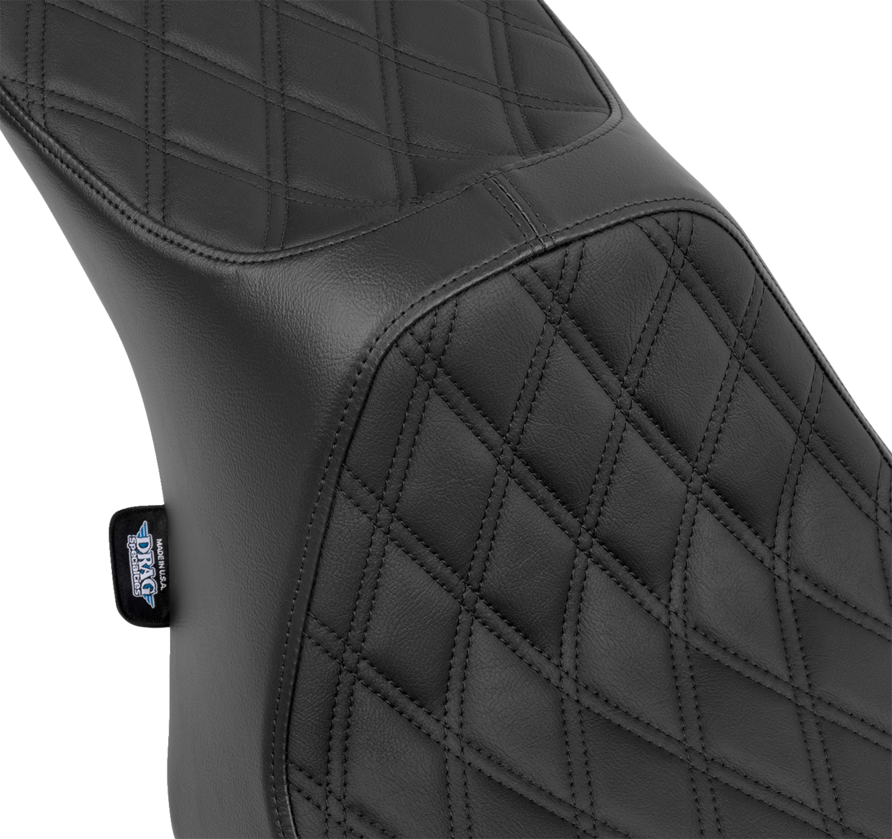 DRAG SPECIALTIES SEATS, DRAG SPECIALTIES SEATS Predator III 2-Up Seat for FLT/FLH 2023-2024 - Black Vinyl with Double Diamond Stitching, Part #4690B