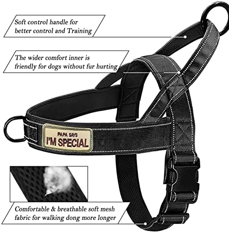 Green No Pull Dog Harness for Small Medium Large Sized Dog, Reflective Escape