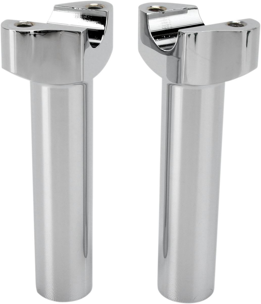 DRAG SPECIALTIES, DRAG SPECIALTIES Forged Aluminum Handlebar Risers - Straight - 5-1/2" - Chrome, Part 241003
