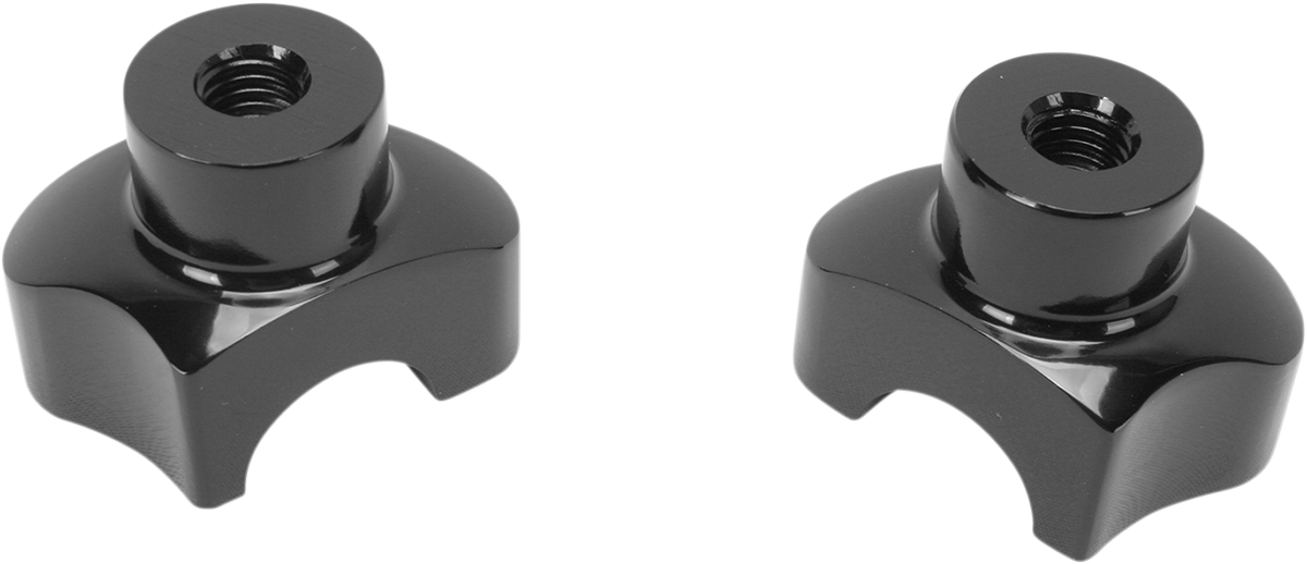 DRAG SPECIALTIES, DRAG SPECIALTIES Forged Aluminum Handlebar Risers - Straight - 1.7 inch - Black, Part Number 241617