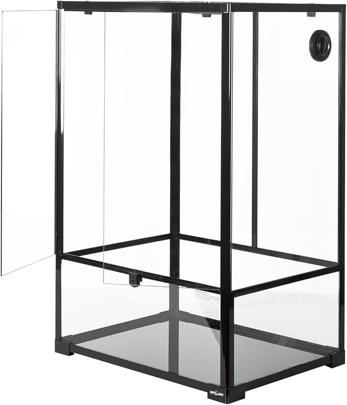 REPTIZOO 67 Gallon Large Reptile Terrarium 24"x18"x 36" Glass Paludarium Tank, Tall Reptile Enclosure Habitat with 10” Deep Base, Siphon Gravel Cleaner Set and Plants Growing Cotton Mat Included