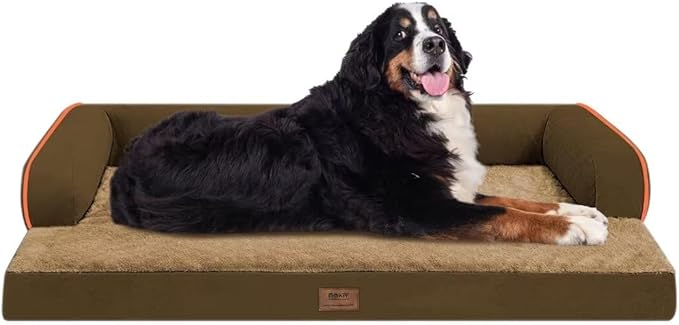 Orthopedic Large Dog Bed Washable: Brown Gaint Size Dog Beds with Removable Washable Cover, XXXL Large Orthopedic Dog Beds for Big Pet Dogs