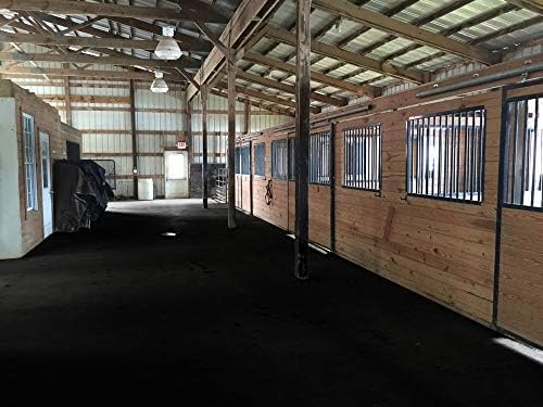 American Floor Mats - Heavy Duty Horse Tiles - Thick, Durable Rubber Flooring - Solid Black 6' x 8' Set (12 Tiles Total)