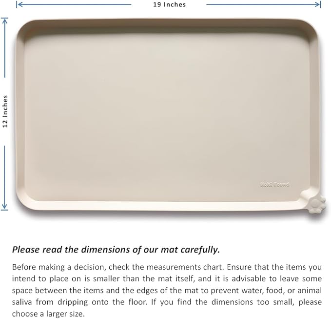 Hoki Found Silicone Pet Food Mats Tray - High-Lips Pet Dog Cat Bowl Mats - Dog Pet Cat Feeding Mat - Waterproof Dog Cat Food Mats -Pet Water Mats for Floors - Papayawhip