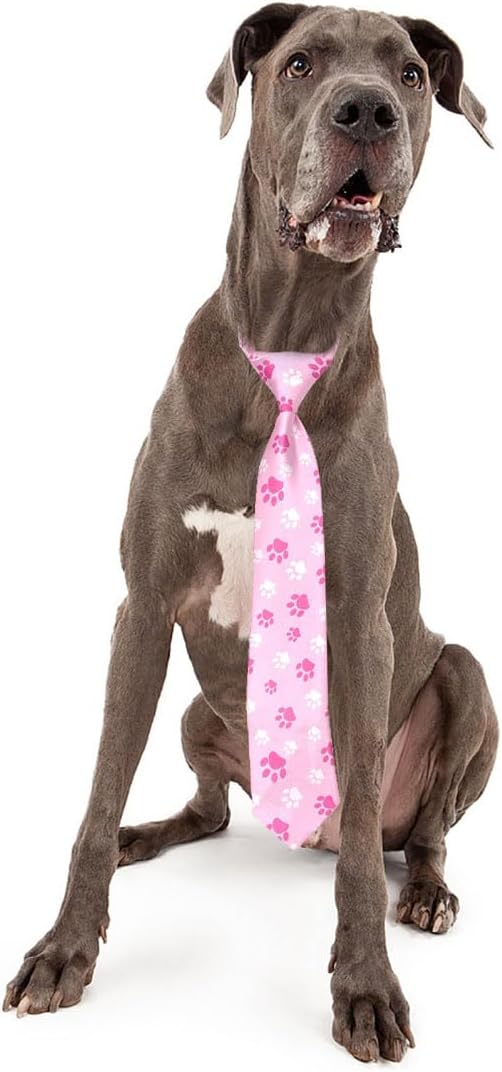 PET SHOW 10pcs Pack Paw Big Dog Ties Neckties for Large Breed Dogs XL Adjustable Holiday Birthday Grooming Accessories Neck Ties Bowties Girl Boy Wedding Costumes Photography Party Gift Favor
