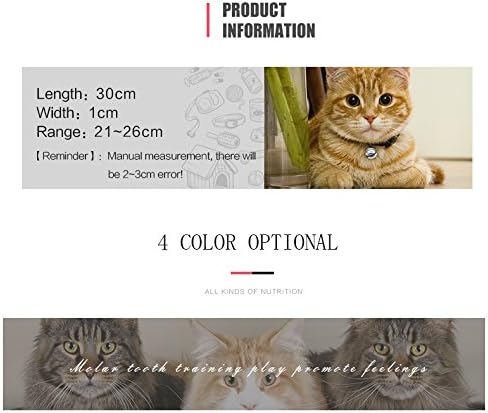 CHUKCHI Pink Soft Velvet Safe Cat Adjustable Collar with Crystal Heart Charm and Bells 8-11 Inches (Red)