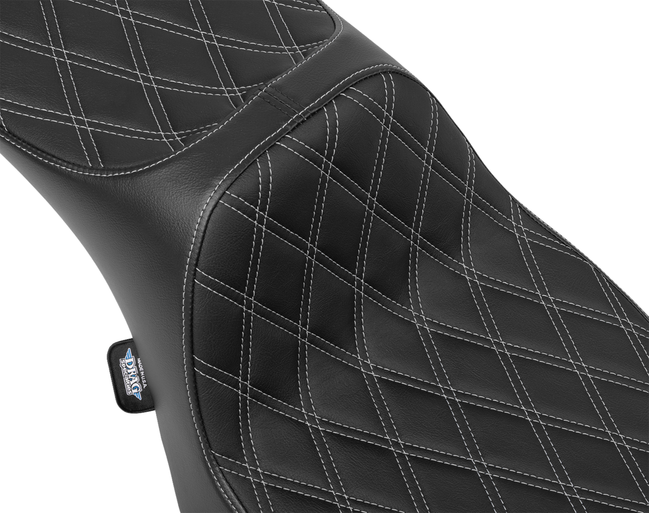 DRAG SPECIALTIES SEATS, Drag Specialties Seats Predator III Extended Reach Seat - Silver Stitching for Harley FLH/FLT 2023-2024 Part 4705C