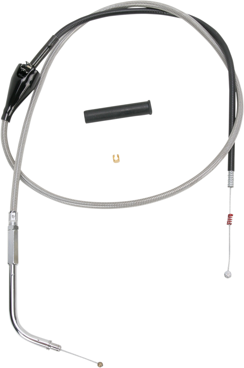 DRAG SPECIALTIES Stainless Braided Idle Cable – 44 inches, Part 5343144B