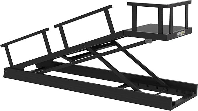 6 Level Height Adjustable Dog Ramp for Bed, Couch 65" Foldable Pet Ramp with Non-Slip Mat,DIY Glow Strips & Rest Platform Heavy Duty Dog Stairs for Large Dogs up to 200Lbs ,Black