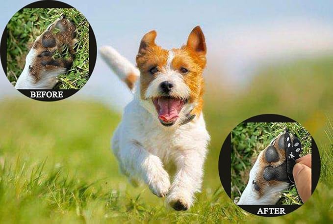 Dog Paw Protector Anti-Slip Grips to Keeps Dogs from Slipping On Hardwood Floors,Disposable Self Adhesive Resistant Dog Shoes Booties Socks Replacement L 24 Pieces
