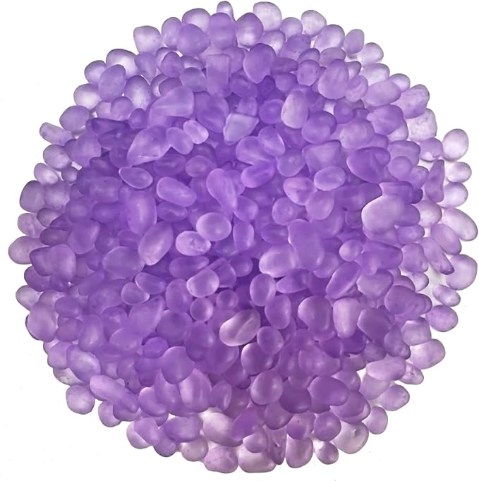0.88LB Light Purple Fish Tank Gravel Aquarium Glass Stones Glass Pebbles Aquarium Gravel Rocks Fish Tank Rocks, Beads Pebbles Rock Sand Glass Gems Stones for Vase Filler Turtle Fish Tank Decoration